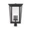 Z-Lite Seoul 3 Light Outdoor Post Mount Fixture, Oil Rubbed Bronze & Clear 571PHXLR-ORB - alternate 1